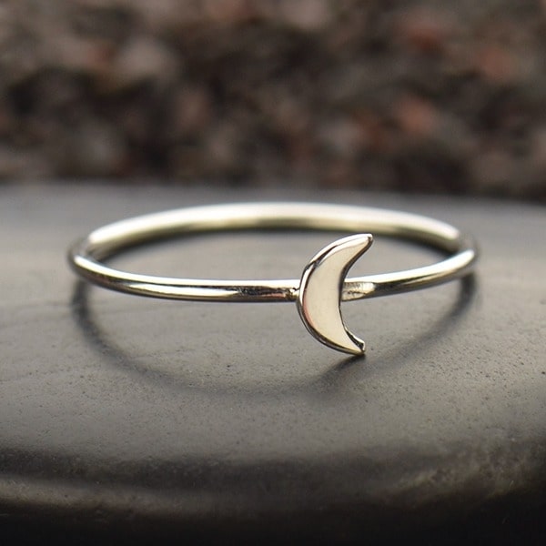 Silver Moon Ring