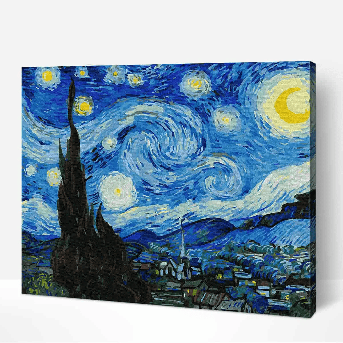 Starry Night Over City (Van Gogh Inspired)