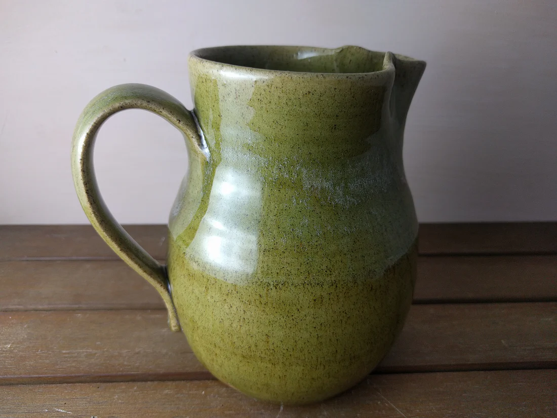 Green Ceramic Serving Pitcher/Vase