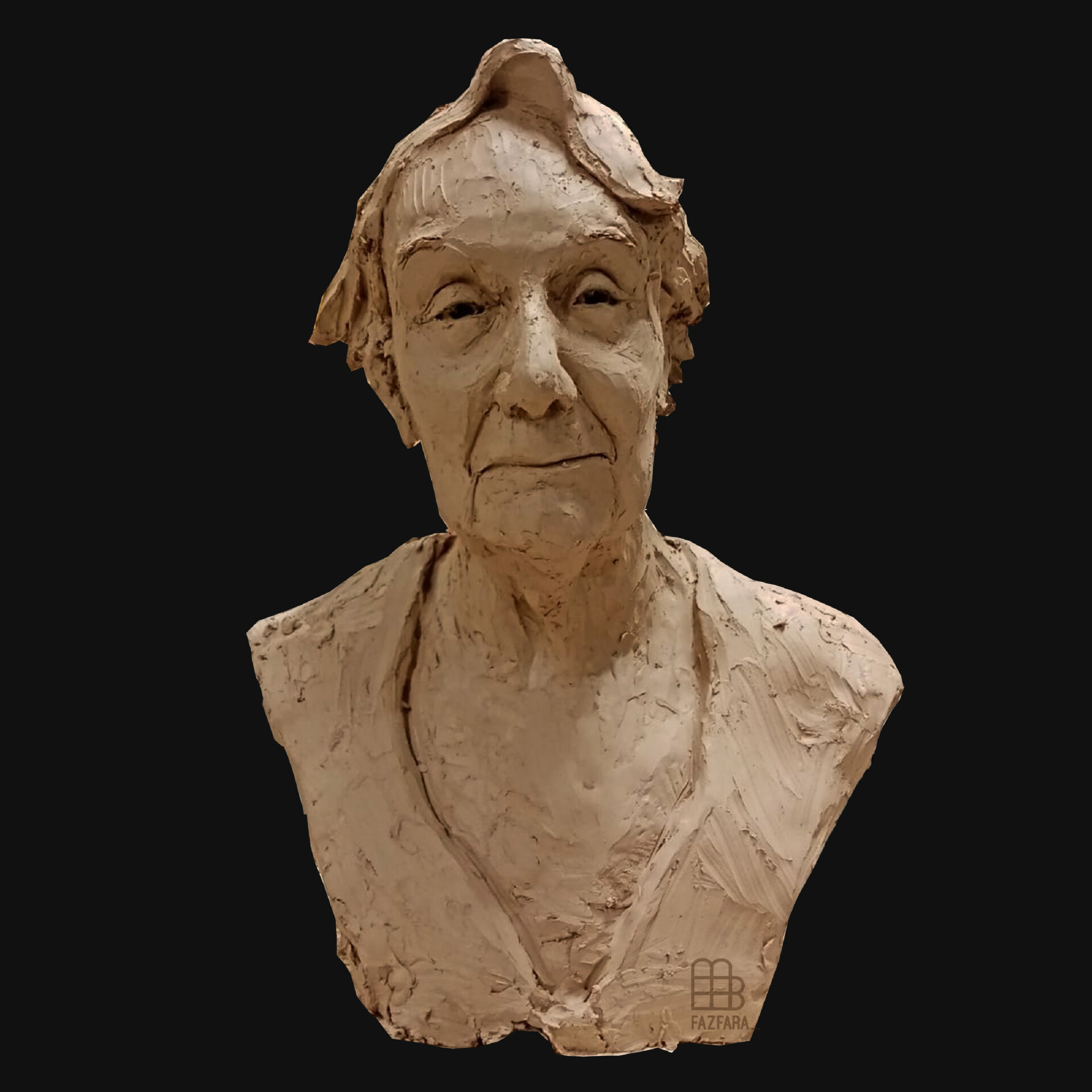 Earthen Man Bust Sculpture